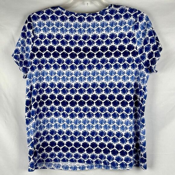 Croft & Barrow Blue White Seashell Pattern T-shirt XXL - Picture 2 of 7